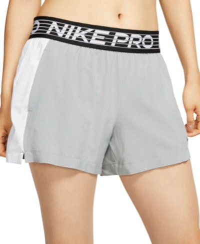 Shop Nike Women's Pro Essential Flex Training Shorts In Particle Grey/pure/white/black