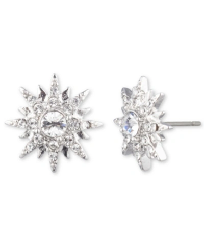 Shop Givenchy Crystal Star Cluster Stud Earrings In Silver