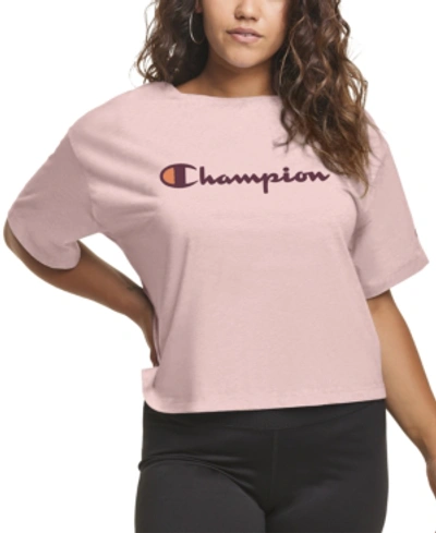 Shop Champion Plus Size Logo T-shirt In Hush Pink