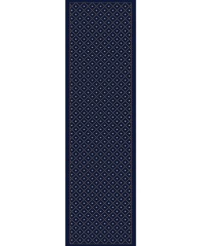 Km Home Closeout!  782/1314/navy Pesaro Blue 2'2" X 7'7" Runner Rug In Blue