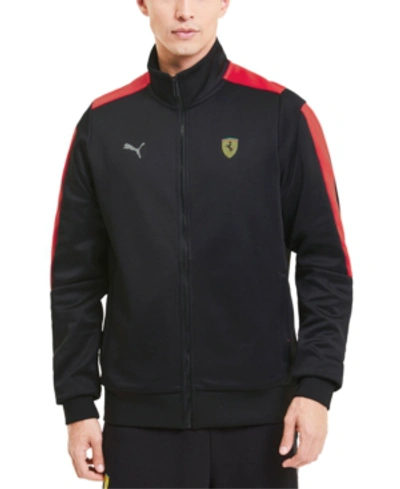Shop Puma Men's Ferrari T7 Track Jacket In Black