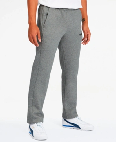 Shop Puma Men's Fleece Open Pants In Grey