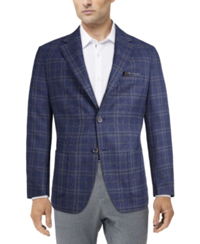 Shop Tallia Men's Slim-fit Navy Plaid Sport Coat