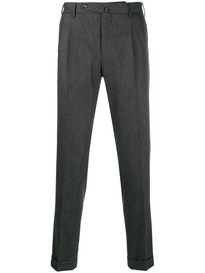 Shop Pt01 Slim Tailored Trousers In Grey