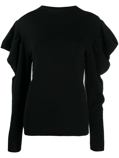 Shop Erika Cavallini Juliet-sleeved Sweater In Black