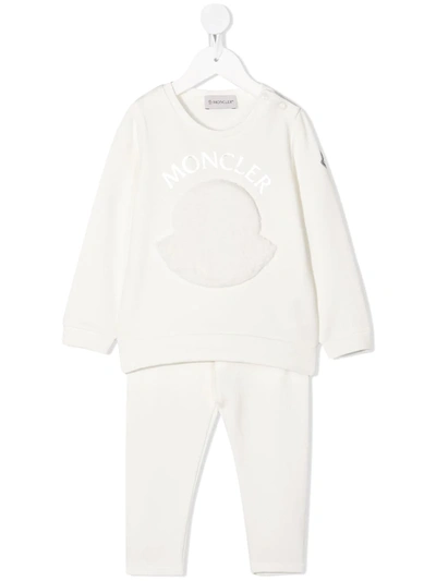 Shop Moncler Sweatshirt Tracksuit Set In White