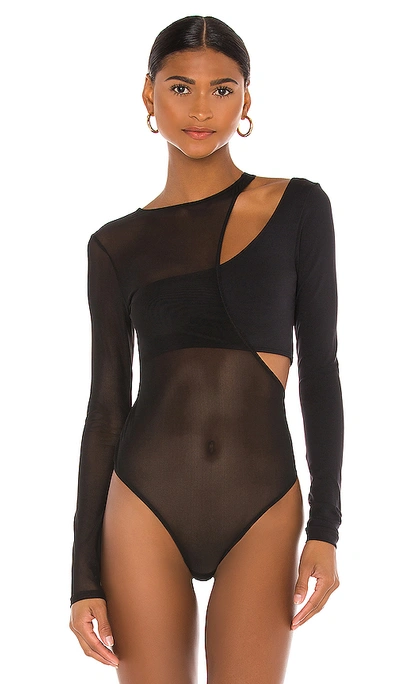 Ow Intimates Kari Bodysuit In Black Caviar