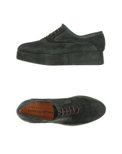 Shop Pons Quintana Laced Shoes In Dark Green