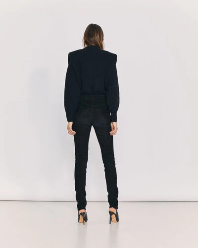 Shop Iro Simer Skinny Suede Trousers In Black