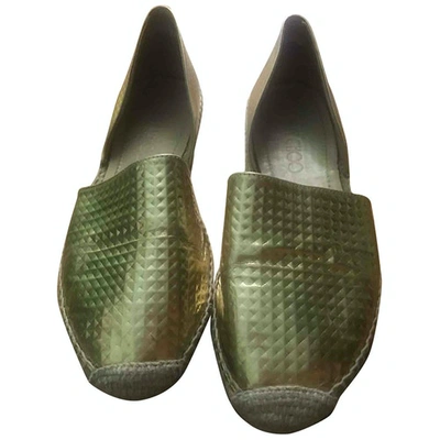 Pre-owned Jimmy Choo Gold Leather Espadrilles