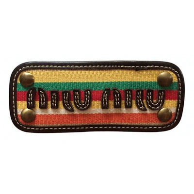Pre-owned Miu Miu Leather Pin & Brooche In Multicolour