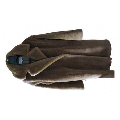 Pre-owned Gerard Darel Faux Fur Coat In Camel