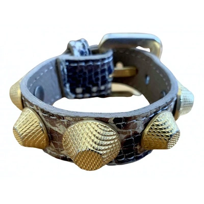 Pre-owned Vita Fede Leather Bracelet In Beige