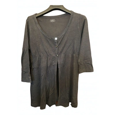 Pre-owned Majestic Linen Short Vest In Grey