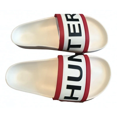 Pre-owned Hunter White Rubber Sandals