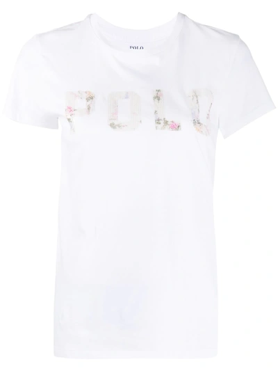 Shop Polo Ralph Lauren Short Sleeve Logo Print T-shirt In White