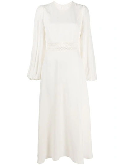 Shop Zimmermann Bell Sleeve Dress In Neutrals