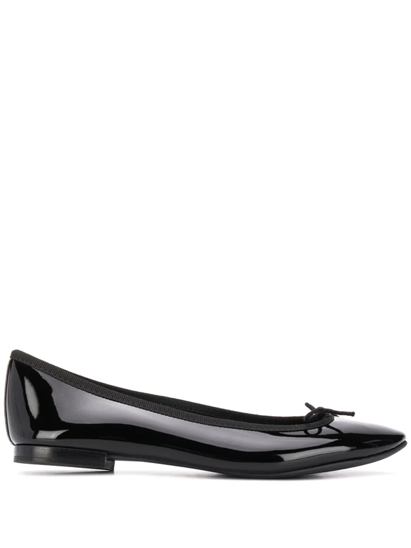 black patent ballerina shoes