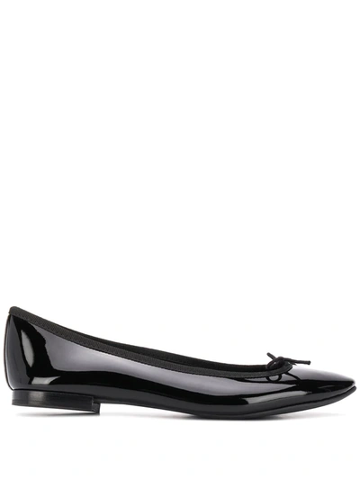 Shop Repetto Bow Detail Patent Ballerina Shoes In Black