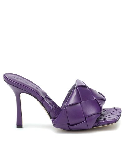 Shop Bottega Veneta Lido Leather Sandals In Purple