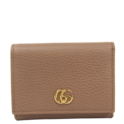 Pre-owned Gucci Brown Gg Marmont Leather Wallet
