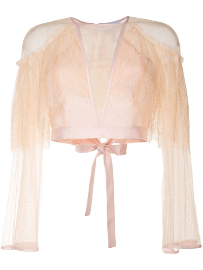 Shop Alice Mccall Mi Amor Cropped Blouse In Pink