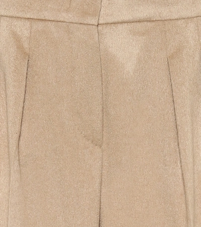 Shop Max Mara Agadir Cashmere And Camel Hair Wide-leg Pants In Beige