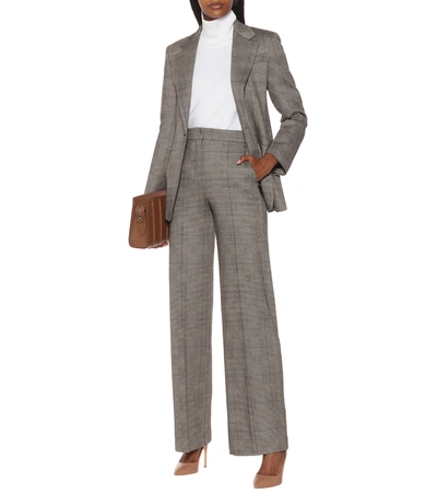 Shop Max Mara Sfinge Checked Wool-blend Blazer In Multicoloured