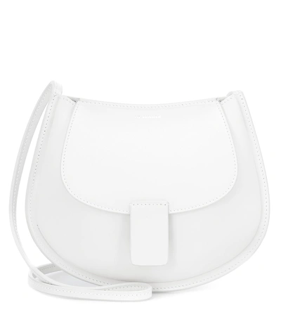 Shop Jil Sander Mini Leather Crossbody Bag In White