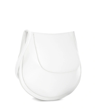 Shop Jil Sander Mini Leather Crossbody Bag In White