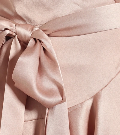 Shop Zimmermann Silk Wrap Minidress In Pink