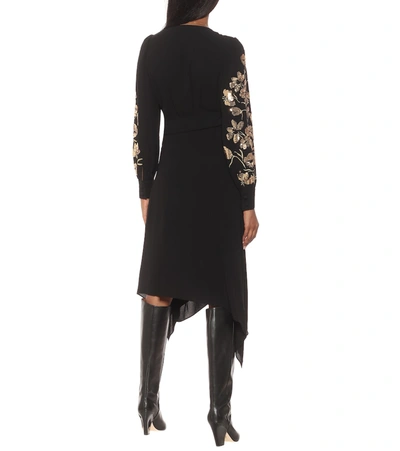 Shop Tory Burch Sequined Wrap Dress In Black