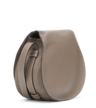 Shop Chloé Marcie Mini Leather Shoulder Bag In Green