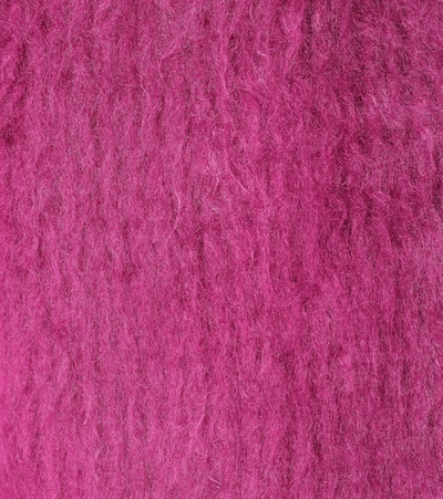 Shop Saint Laurent Wool And Mohair-blend Cardigan In Purple