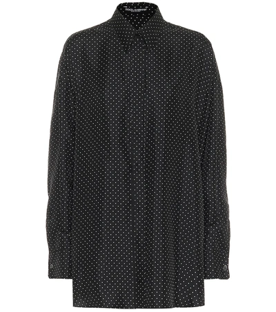 Shop Dolce & Gabbana Polka-dot Silk Shirt In Black