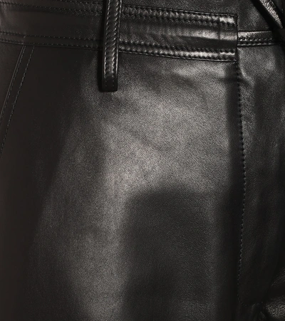 Shop Tom Ford High-rise Wide-leg Leather Pants In Black
