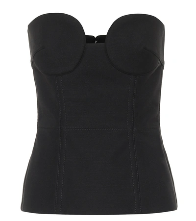 Shop Valentino Wool And Silk Bustier In Black