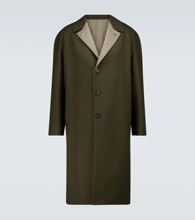 Shop Maison Margiela Single-breasted Overcoat In Green
