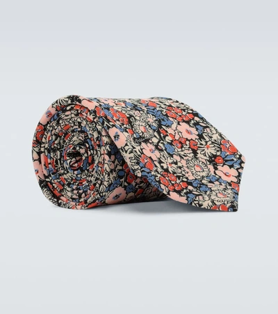 Shop Gucci Liberty Floral Silk Crêpe Tie In Black