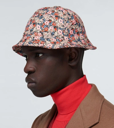 Shop Gucci Liberty Floral Canvas Bucket Hat In Multicoloured