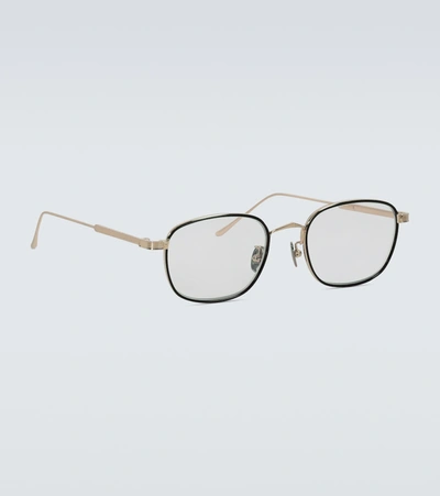 Shop Cartier Metal Frame Glasses In Black