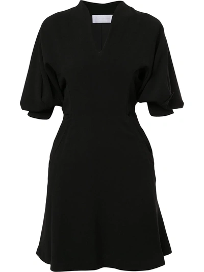 Shop Mame Kurogouchi Voluminous Sleeve Shift Dress In Black