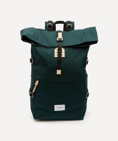 Shop Sandqvist Bernt Roll Top Cordura Backpack In Dark Green