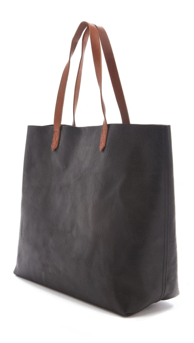 Shop Madewell Transport Tote In True Black;english Saddle