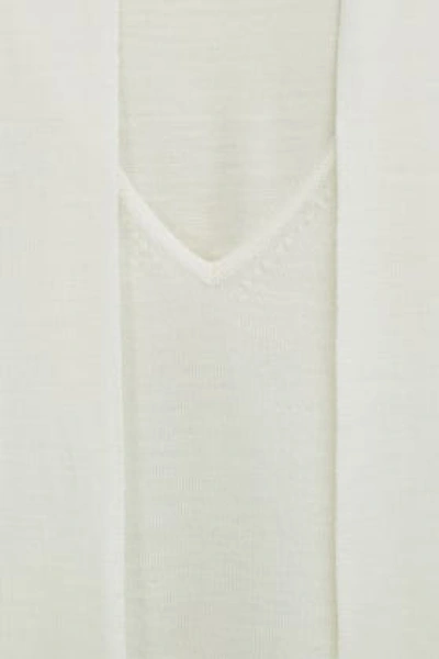 Shop Natan Brook Scarf-effect Wool Blouse In Ivory