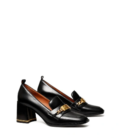 Shop Tory Burch T Hardware Heel Loafer In Perfect Black