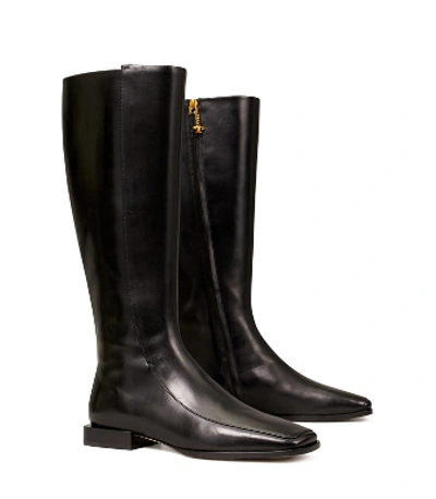 Shop Tory Burch Square-toe Knee Boots In Perfect Black