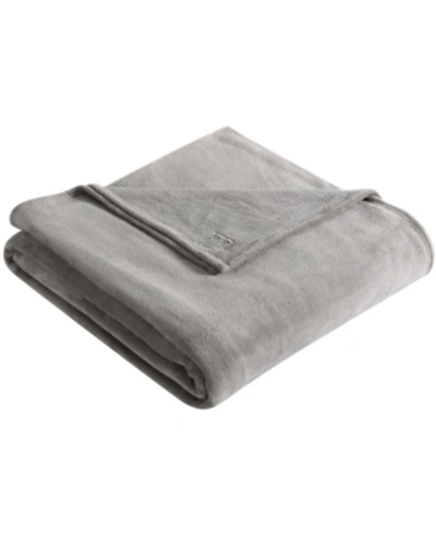 Shop Kenneth Cole Solid Ultra Soft Plush Blanket, Full/queen In Medium Gray