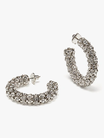Shop Kate Spade Adore-ables Hoops In Clear/silver