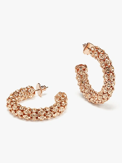 Shop Kate Spade Adore-ables Hoops In Rose Gold